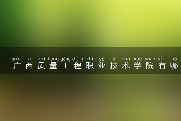 广西质量工程职业技术学院有哪几个校区及校区地址公交站点 分别都在哪里