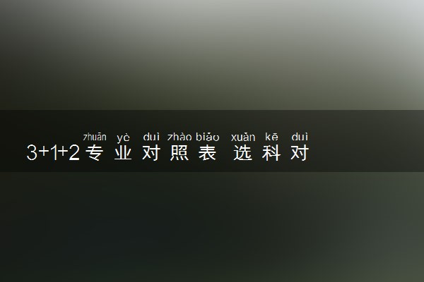 3+1+2专业对照表 选科对应专业覆盖率