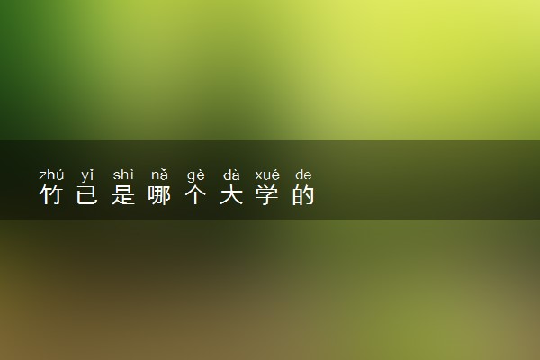 竹已是哪个大学的