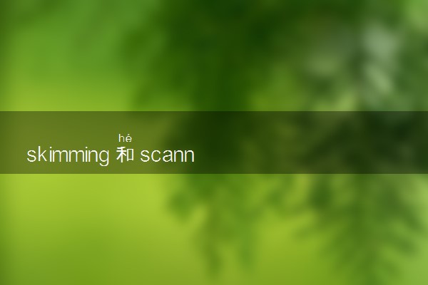 skimming和scanning的区别