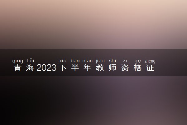 青海2023下半年教师资格证准考证打印时间及入口