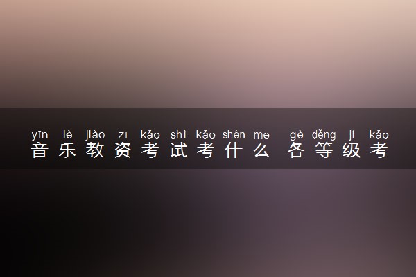 音乐教资考试考什么 各等级考试内容