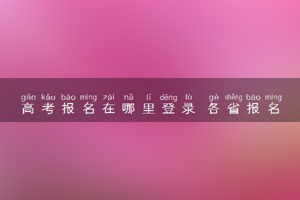 高考报名在哪里登录 各省报名入口整理
