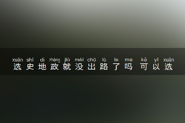 选史地政就没出路了吗 可以选哪些专业