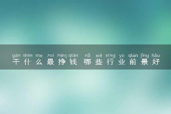 干什么最挣钱 哪些行业前景好