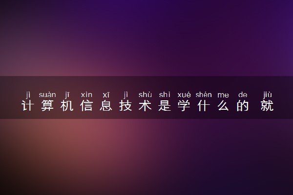 计算机信息技术是学什么的 就业怎么样