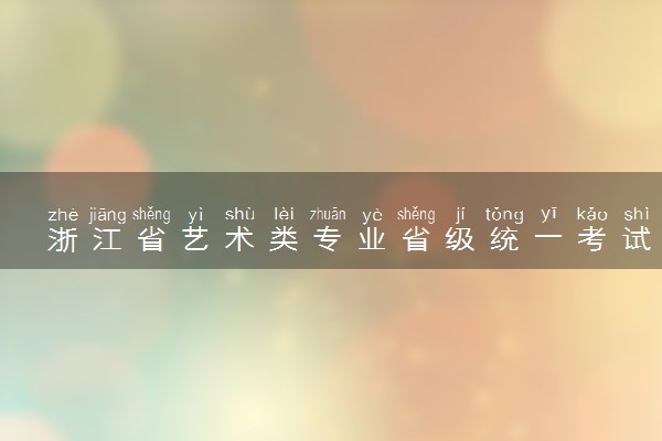 浙江省艺术类专业省级统一考试报考简章