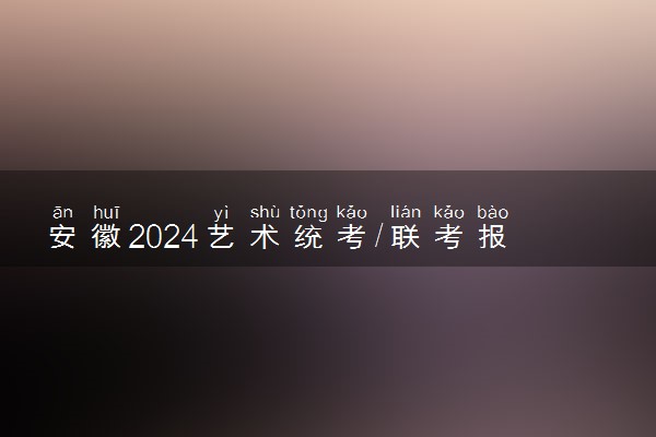 安徽2024艺术统考/联考报名时间几月几号 什么时候截止