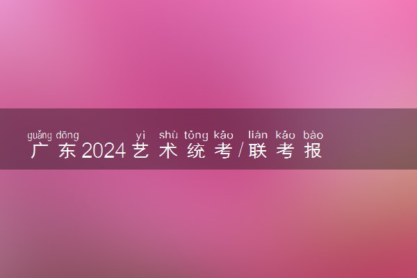 广东2024艺术统考/联考报名时间几月几号 什么时候截止