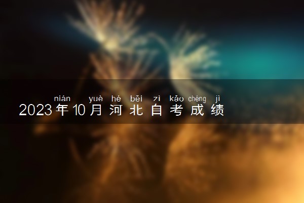 2023年10月河北自考成绩查询时间及入口 多久出分