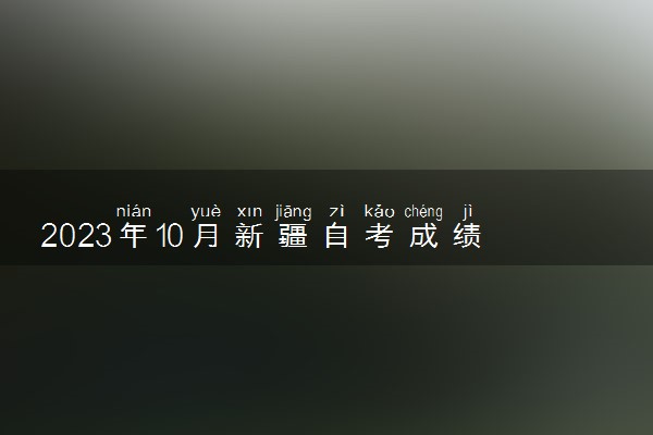 2023年10月新疆自考成绩查询时间及入口 多久出分