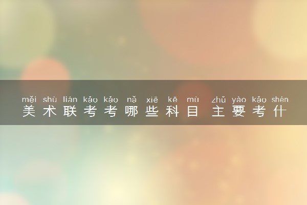 美术联考考哪些科目 主要考什么
