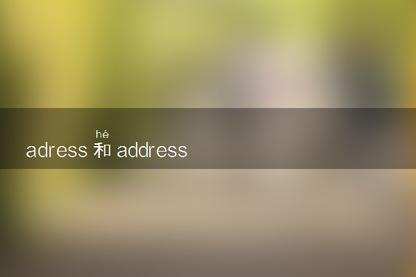adress和address的区别