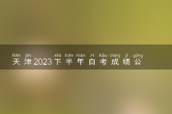 天津2023下半年自考成绩公布时间 哪天开始查询