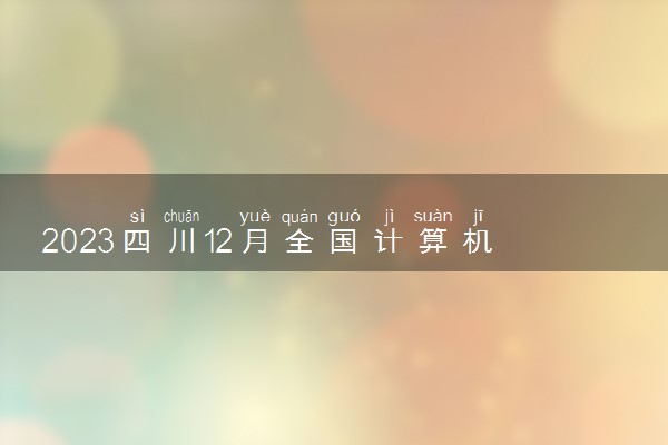 2023四川12月全国计算机等级考试成绩查询时间 多久出分