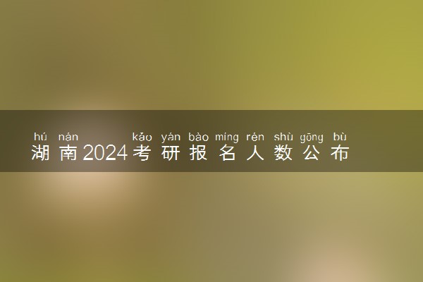 湖南2024考研报名人数公布 多少人报名考试