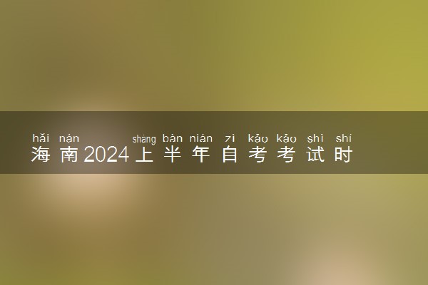 海南2024上半年自考考试时间 几号考试