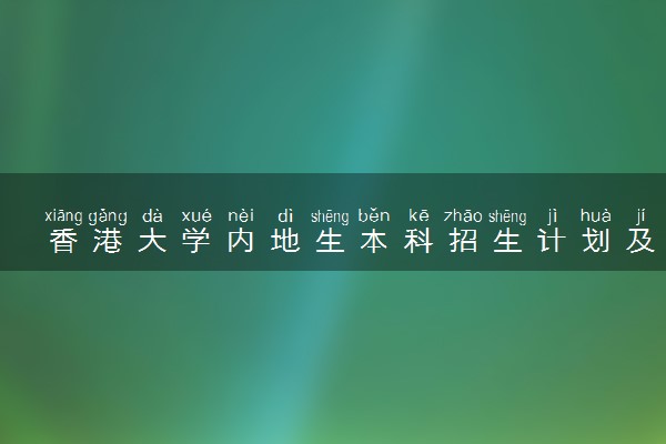 香港大学内地生本科招生计划及专业