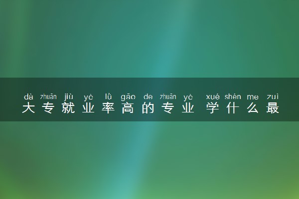 大专就业率高的专业 学什么最有前景