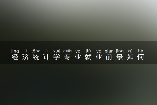 经济统计学专业就业前景如何 毕业后能做什么