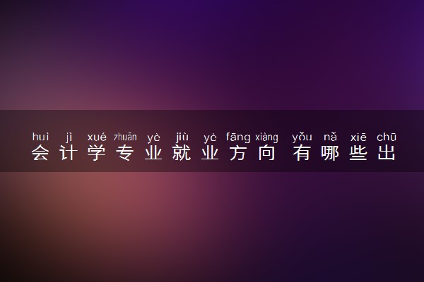 会计学专业就业方向 有哪些出路