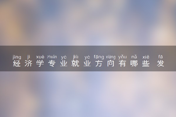 经济学专业就业方向有哪些 发展前景如何