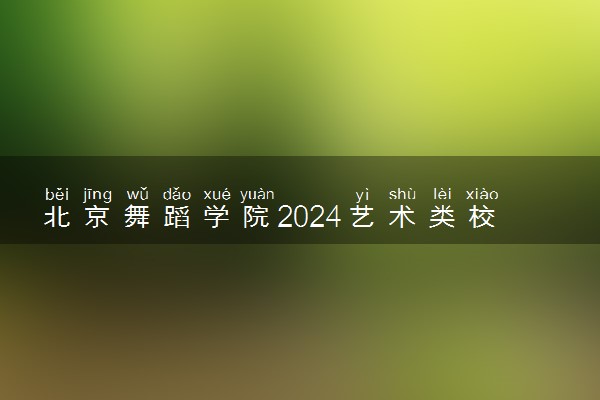 北京舞蹈学院2024艺术类校考考试时间 哪天考试