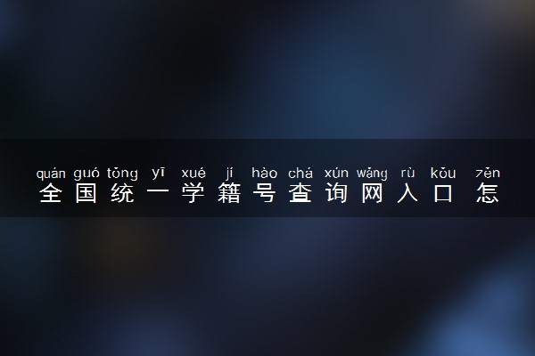 全国统一学籍号查询网入口 怎么查询