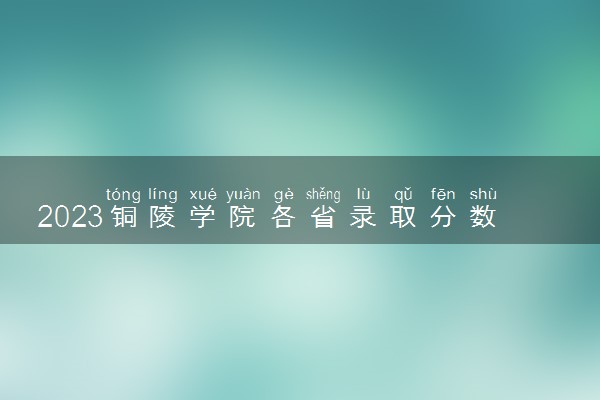 2023铜陵学院各省录取分数线是多少 投档最低分及位次