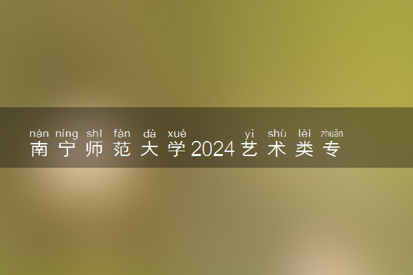 南宁师范大学2024艺术类专业招生简章
