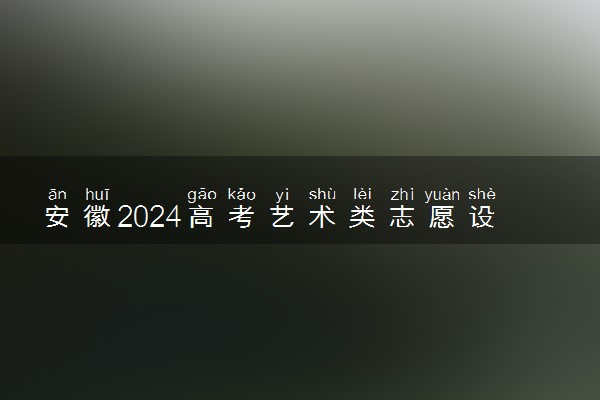 安徽2024高考艺术类志愿设置 可以报几个学校和专业