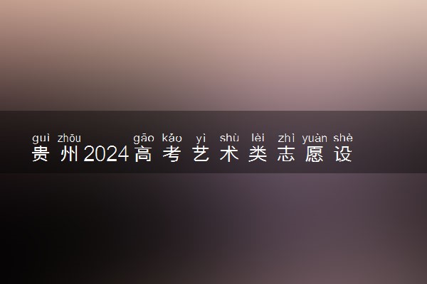 贵州2024高考艺术类志愿设置 能填报几个院校及专业