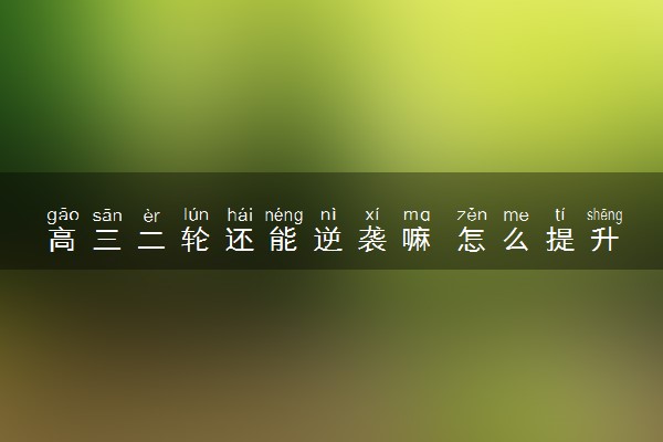 高三二轮还能逆袭嘛 怎么提升成绩
