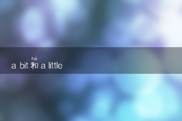 a bit和a little和a little bit的区别