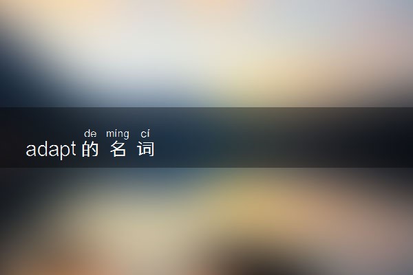 adapt的名词