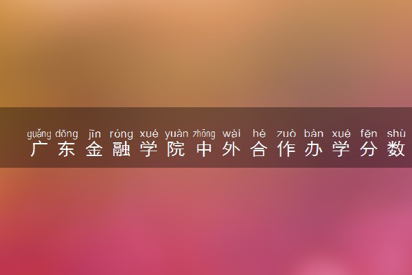 广东金融学院中外合作办学分数线
