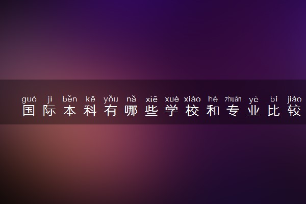 国际本科有哪些学校和专业比较好