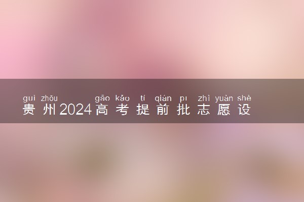 贵州2024高考提前批志愿设置 可以报几个学校和专业