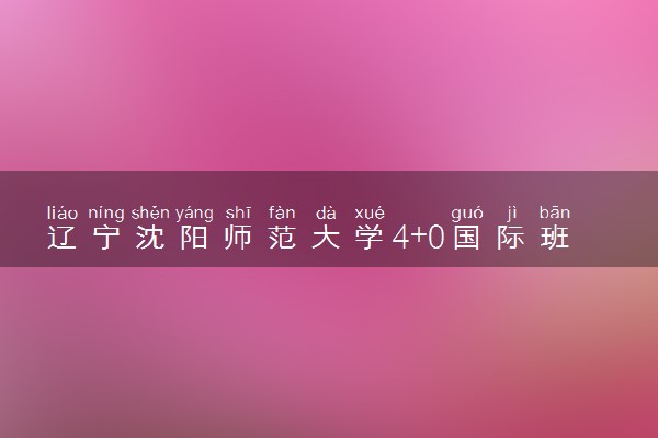 辽宁沈阳师范大学4+0国际班本科怎么样？