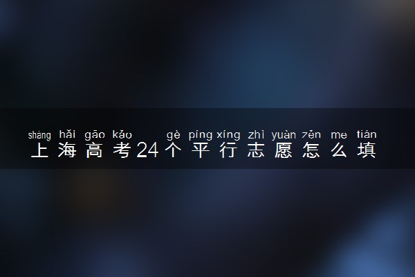 上海高考24个平行志愿怎么填 要注意什么