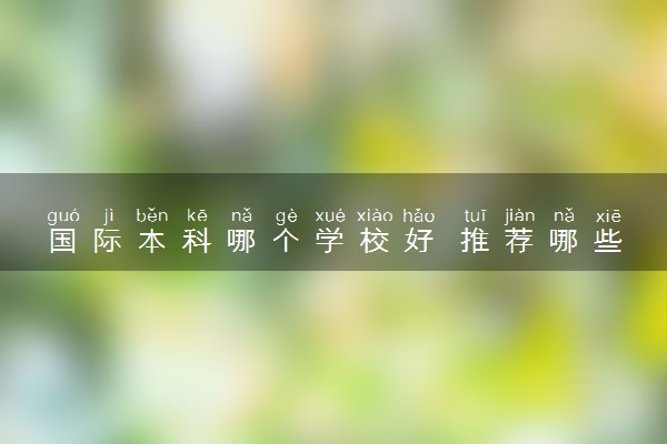 国际本科哪个学校好 推荐哪些学校