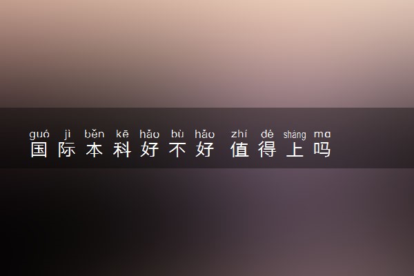 国际本科好不好 值得上吗