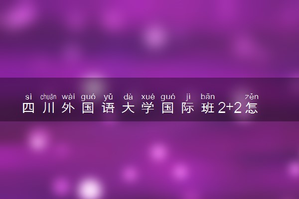 四川外国语大学国际班2+2怎么样？