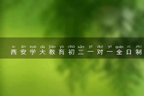西安学大教育初三一对一全日制价格