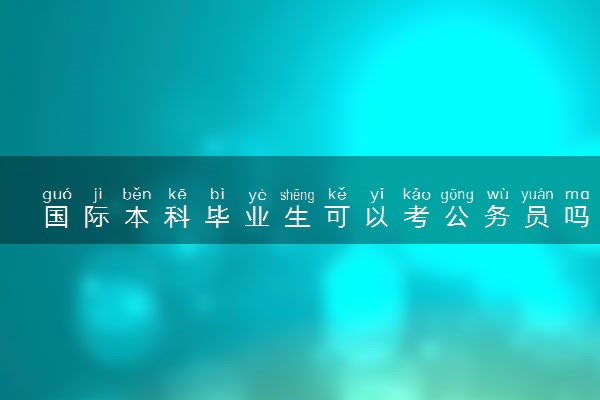 国际本科毕业生可以考公务员吗