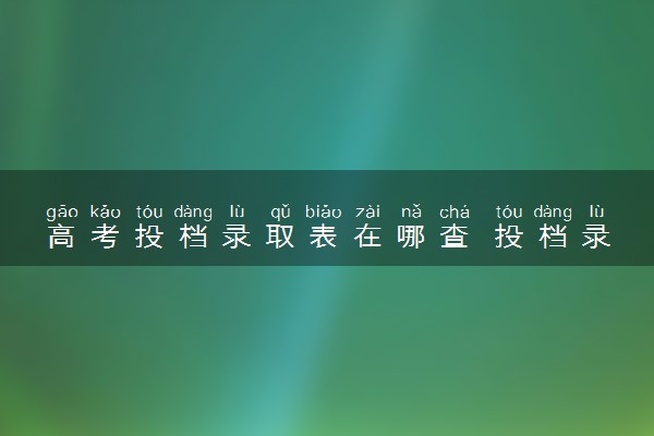 高考投档录取表在哪查 投档录取结果怎么查