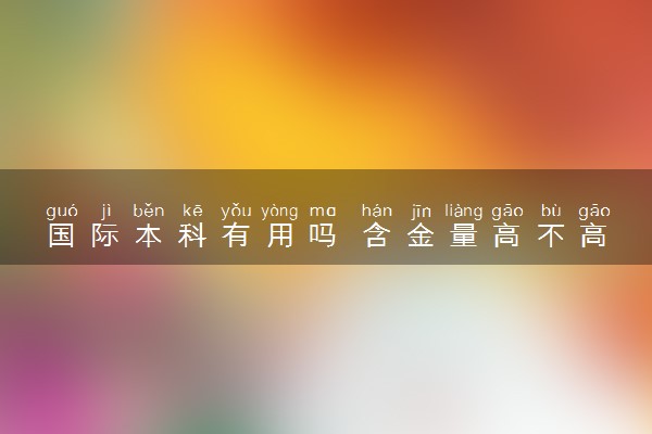 国际本科有用吗 含金量高不高