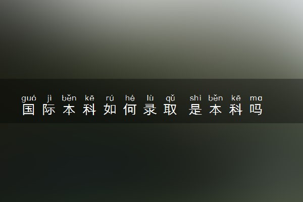 国际本科如何录取 是本科吗