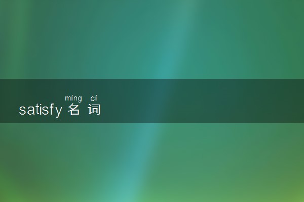 satisfy名词