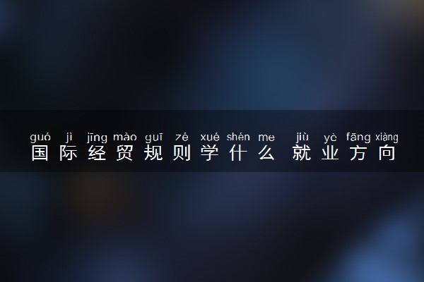 国际经贸规则学什么 就业方向有什么